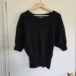 Vintage Silk Blend Knit Sweater Women's M Black